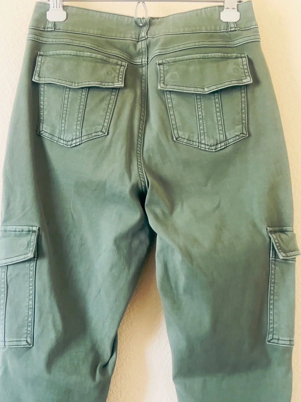 SPANX High-Rise Olive Green Utility Cargo Jeans Size L/G